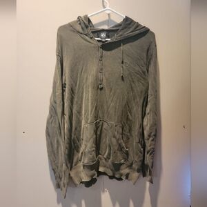 Rock and Republic 1/4 Button pocketed hoodie Large